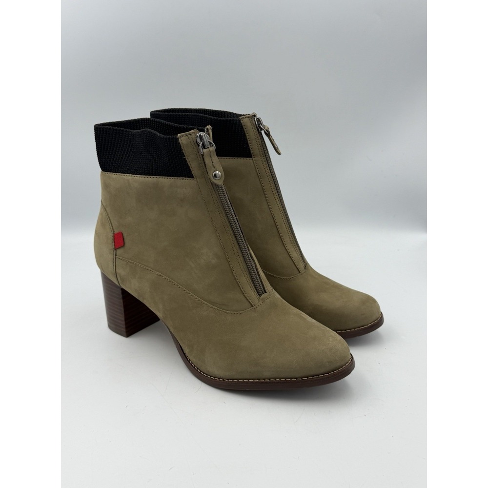 Marc Joseph New York Women's 9.5 Olive Tan Nubuck Leather Front Zip Ankle Boots